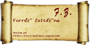 Forró Zoltána névjegykártya